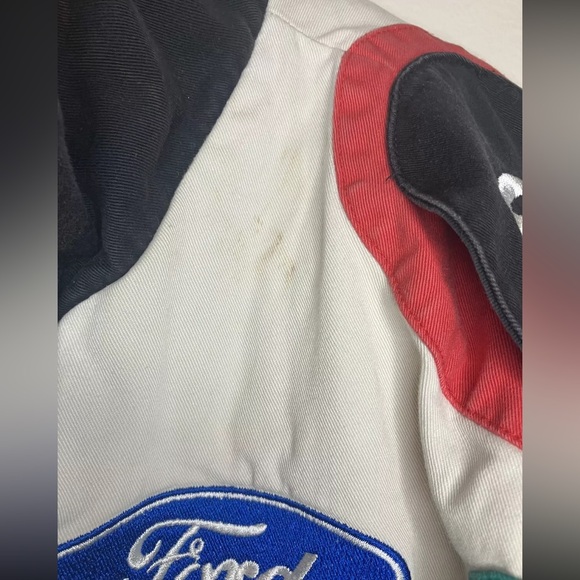 John Force Racing Castrol GTX Pit Jacket White Mens Size 2XL Vintage - Picture 10 of 16